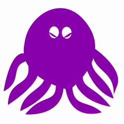 Clipart - Octopus- one color, highly simplified