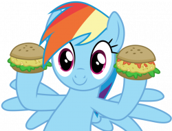 Rainbow Dash with hayburgers by CloudyGlow on DeviantArt