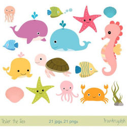 Under the sea clipart, Sea animals clip art, Seahorse, fish ...