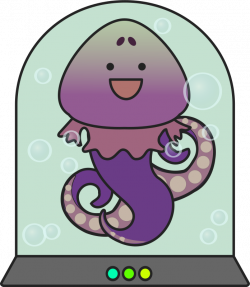 Clipart - Cheerful alien squid monster version 2