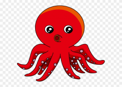 Squid Clipart Octopus Clipart - Red Octopus Cartoon Png ...