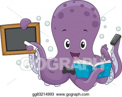 EPS Vector - Octopus teacher. Stock Clipart Illustration ...
