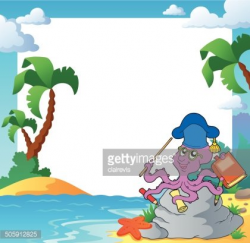 Beach Frame With Octopus Teacher premium clipart ...