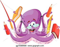 EPS Vector - Octopus teacher. Stock Clipart Illustration ...