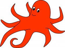 Clipart - Oval of Orange Octopus
