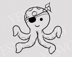 Octopus SVG, Octopus clipart, Octopus vector, Cute octopus SVG file, Ocean  svg, SVG files for Cricut, Silhouette files, Pirate octopus svg