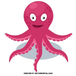 Pink octopus vector clip art | Animal Vectors | Free vector ...