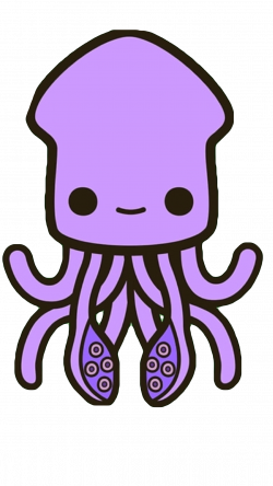 kawaii cute octopus squid purple sea creature seacreatu...
