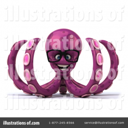 Purple Octopus Clipart #1340016 - Illustration by Julos