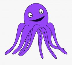Octopus Clipart Black - Thing That Color Violet #338032 ...