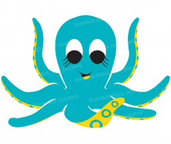 Cute Octopus Nautical Clipart | Under the Sea Octopus Illustration |  Commercial Use Ocean Animals Beach Clip Art | The Life Aquatic Download
