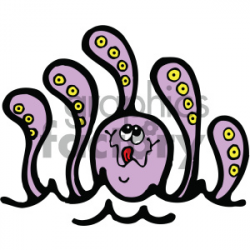 cartoon octopus in the water clipart. Royalty-free clipart # 404953