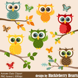 Autumn Owls Clipart