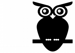Clipart - Black and White Owl
