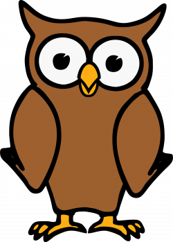 Owl by @etourist, Brown cartoon owl standing and facing forward., on ...