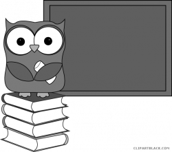 Owl with Book Animal free black white clipart images clipartblack ...
