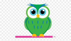 Library Owl With Pencil Clipart - Buho - Png Download ...