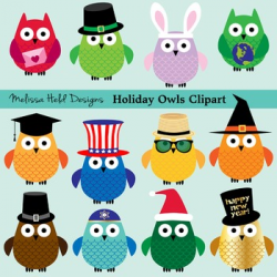 Owl Holiday Clipart