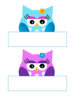 Owl Labels Boy and Girl, Blackline Digital Clip Art Clipart ...