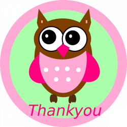Pink Owl Thankyou Tag Clip Art at Clker.com - vector clip art online ...