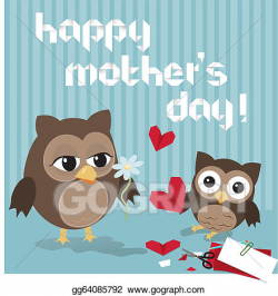 EPS Vector - Mother's day owl. Stock Clipart Illustration ...