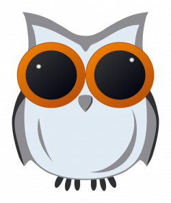 Owl - Black Grey Owl Vector Clipart - Rooweb Clipart