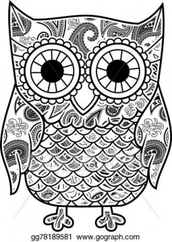 Vector Stock - Abstract decorative owl. Clipart Illustration ...