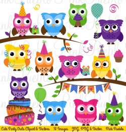 Cute Birthday Party Owl Clipart Clip Art, Happy Birthday Owl ...
