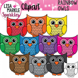 Owl Clipart Rainbow by Lisa Markle Sparkles Clipart and ...