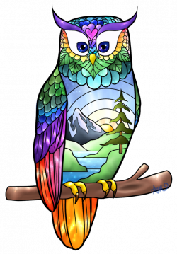 Owl Stained Glass by SisuKalat | rainbowbeauty | Pinterest | Owl ...