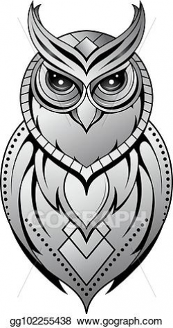 EPS Illustration - Owl tattoo shape on white. Vector Clipart ...