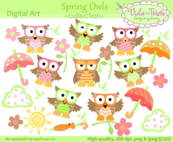 Owl clip art Spring Owl Digital Clip Art Owls Clipart Cute Owl Clip Art  Commercial Use Instant Download Digital Download Printable