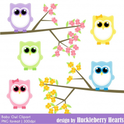 Baby Owl Clipart, Owl Clip Art, Digital Owls, Spring