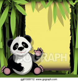 Clip Art Vector - Jolly panda in a bamboo forest. Stock EPS ...