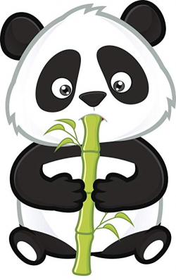 Amazon.com: Adorable Baby Panda Bear with Bamboo Stick Vinyl ...