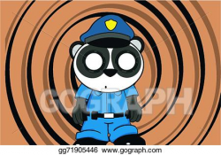 Vector Art - Panda bear cop cartoon background6. Clipart ...