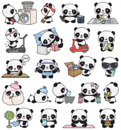Premium Vector Clipart - Kawaii Panda - Cute Panda Planning ...