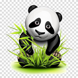 Panda , Giant panda Bamboo Drawing, Cartoon panda eat bamboo ...
