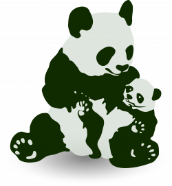 Clipart - Panda & Baby Panda