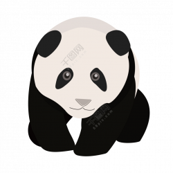国宝熊猫动物可爱黑白手绘矢量模板免费下载_ai格式_2000像素_编号 ...