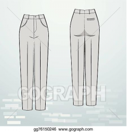 Vector Art - Women pant, formal trousers. Clipart Drawing ...
