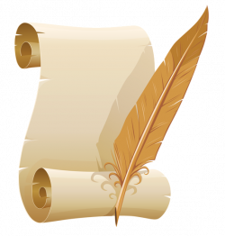 Scrolled Paper and Quill Pen PNG Clipart Image | Gallery ...