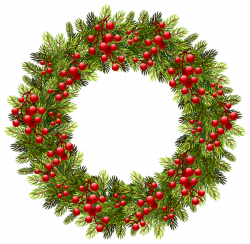 Green Christmas Pine Wreath PNG Clipart Image | Graphics | Pinterest ...