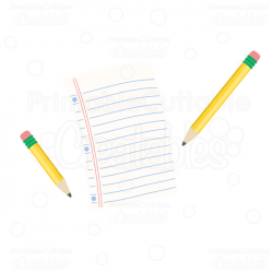 Pencils & Paper SVG Cut File & Clipart