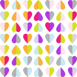 Clipart - Colorful Hearts Pattern Wallpaper