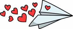 Free Paper Plane With Hearts Love High Resolution Clip Art | Fonts ...