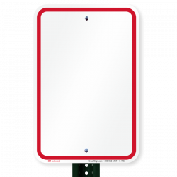 Blank Parking Sign (Custom), Red Border , SKU: K-4719