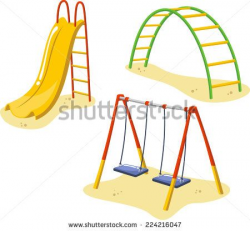 Park Playground Equipment set for Children Playing Stations ...