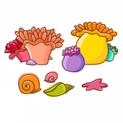 Underwater World Wall Stickers for Kids, Anemones and Shells Sticker