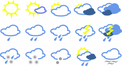 OnlineLabels Clip Art - Simple Weather Symbols